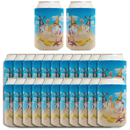 Beach Gnomes Sandcastle Standard or Slim Can Thermocooler Drink Sleeve