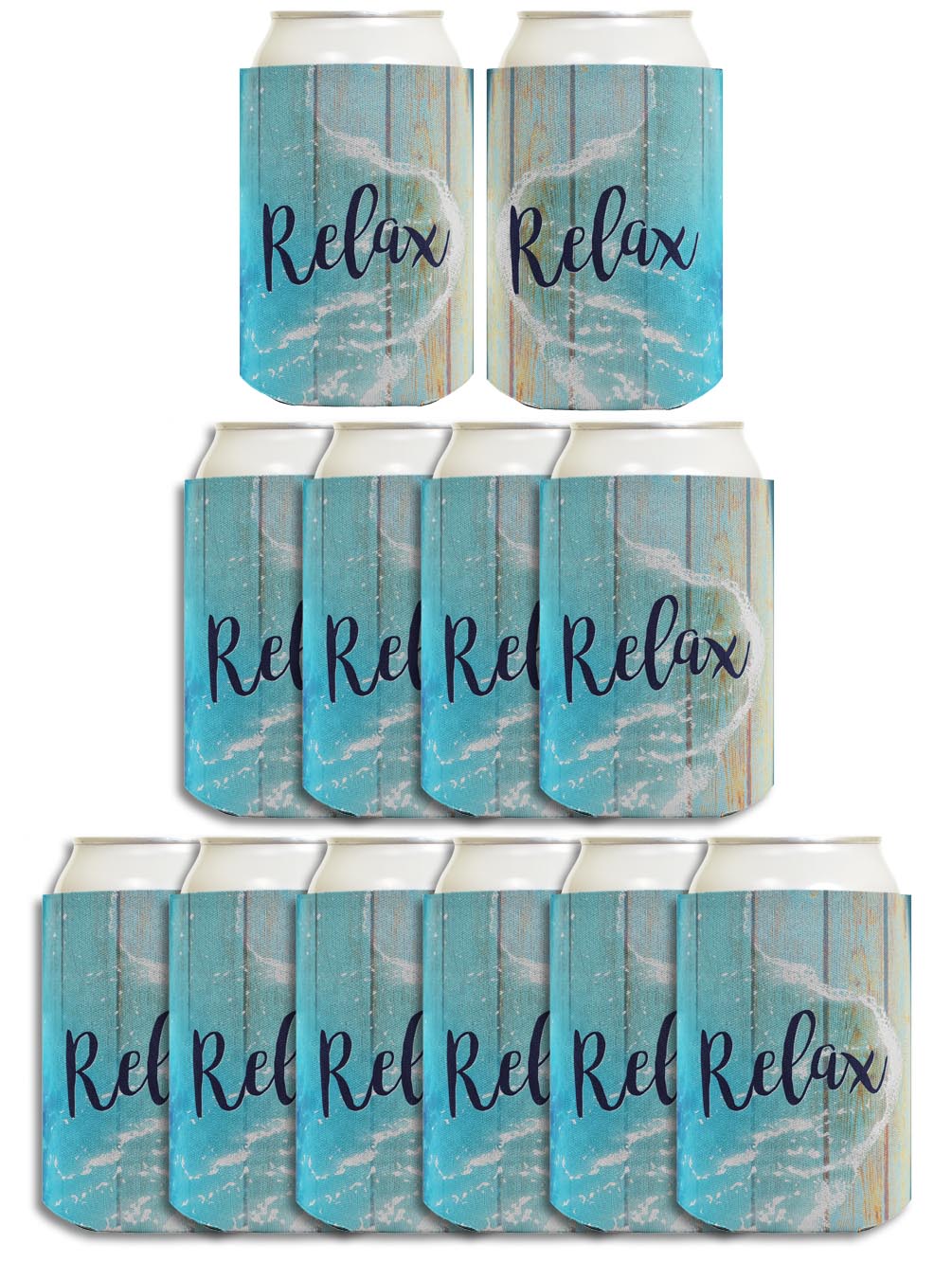 Relax Beach Vibes Standard or Slim Can Thermocooler Drink Sleeve
