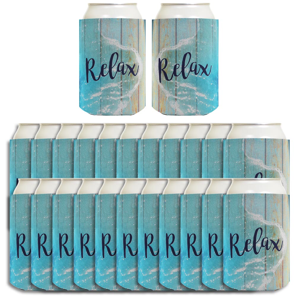 Relax Beach Vibes Standard or Slim Can Thermocooler Drink Sleeve