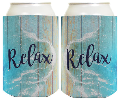 Relax Beach Vibes Standard or Slim Can Thermocooler Drink Sleeve
