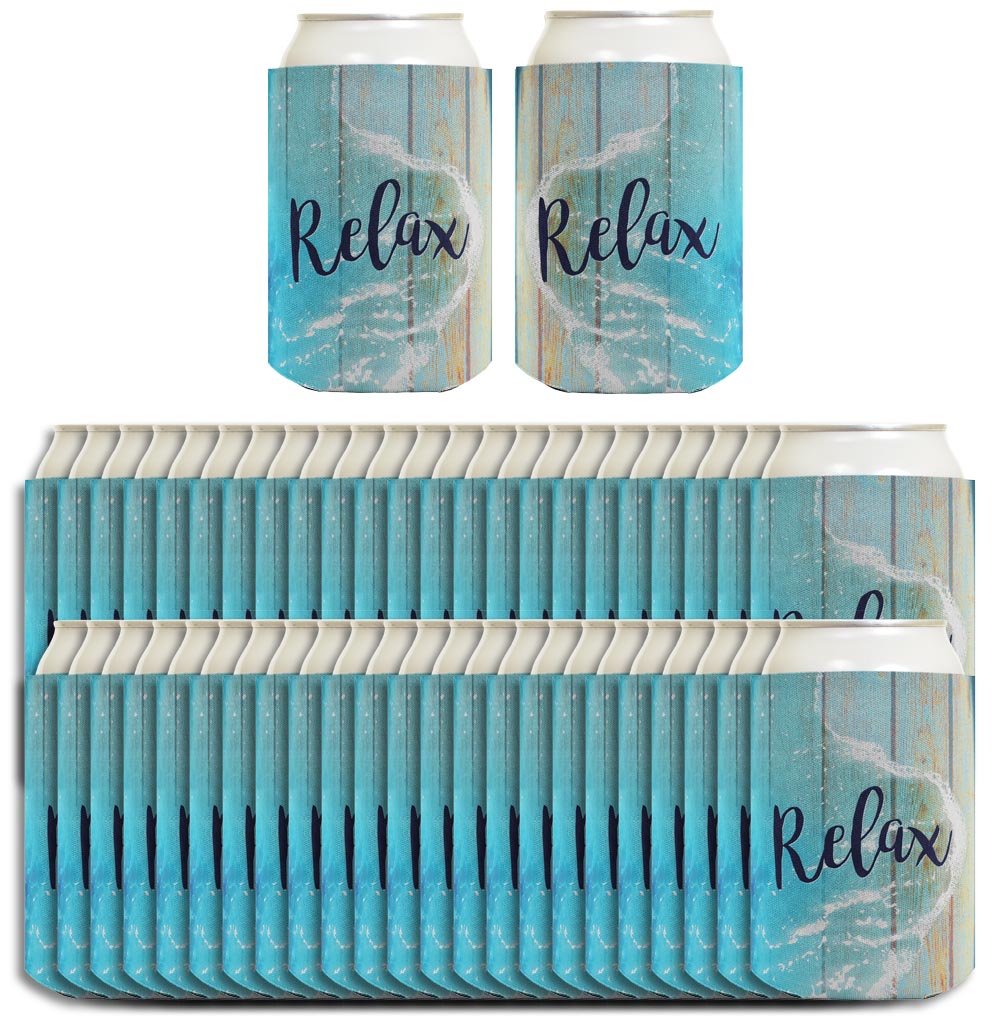 Relax Beach Vibes Standard or Slim Can Thermocooler Drink Sleeve