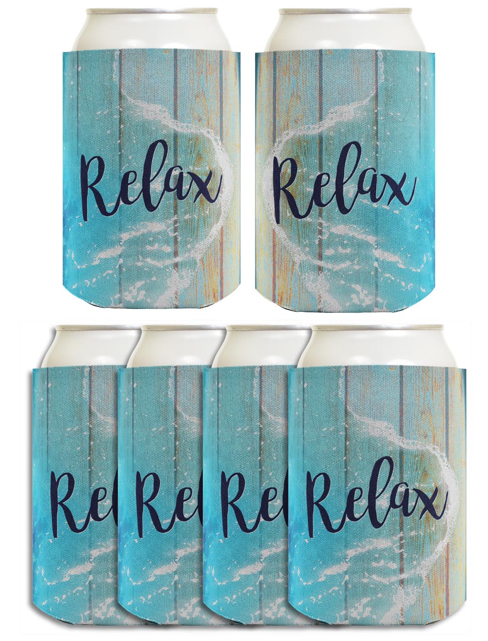 Relax Beach Vibes Standard or Slim Can Thermocooler Drink Sleeve