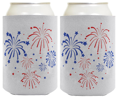 Fireworks Light Blue Standard or Slim Can Thermocooler Drink Sleeve
