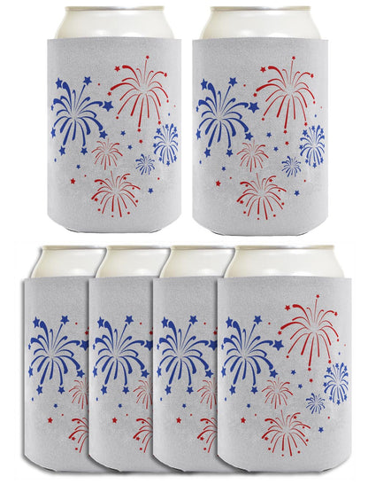 Fireworks Light Blue Standard or Slim Can Thermocooler Drink Sleeve