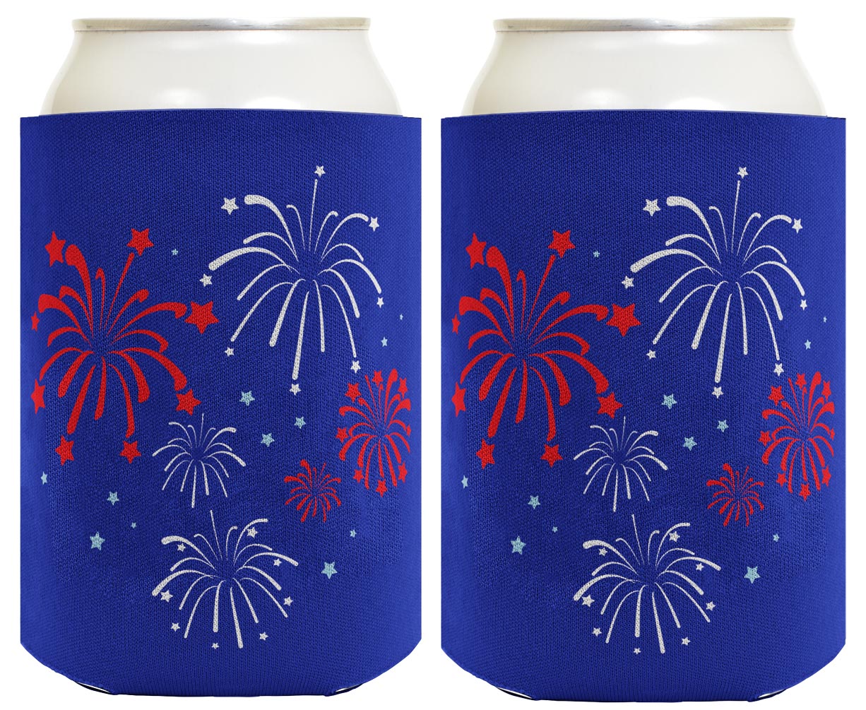 Fireworks Royal Blue Standard or Slim Can Thermocooler Drink Sleeve