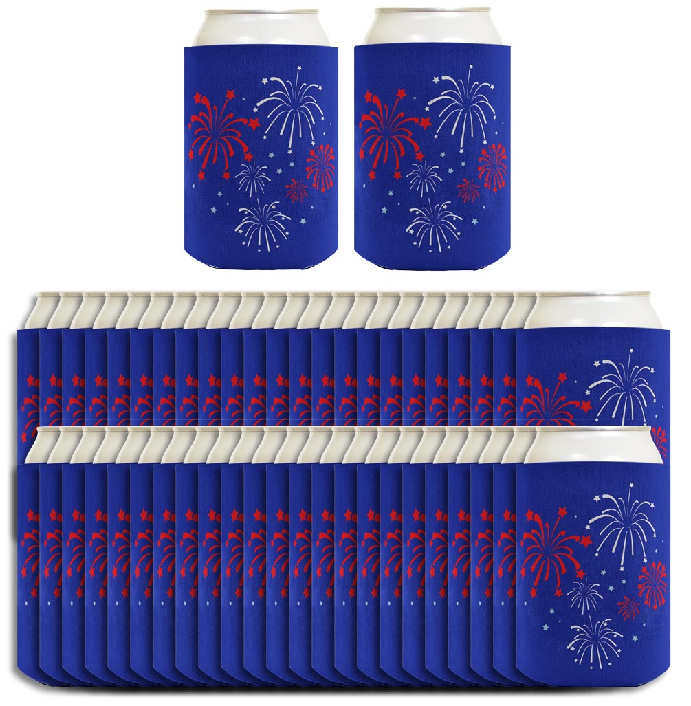 Fireworks Royal Blue Standard or Slim Can Thermocooler Drink Sleeve