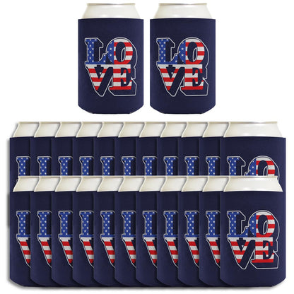 Love America Navy Standard or Slim Can Thermocooler Drink Sleeve