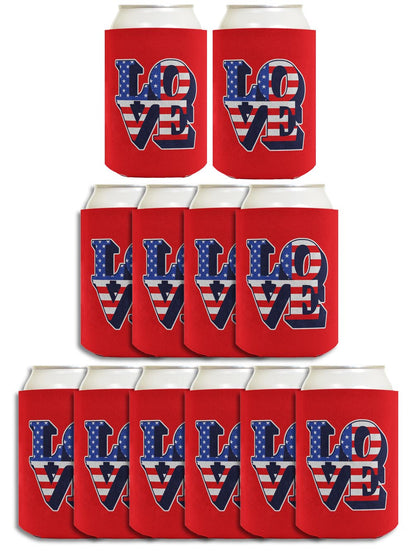 Love America Red Standard or Slim Can Thermocooler Drink Sleeve