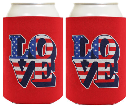 Love America Red Standard or Slim Can Thermocooler Drink Sleeve