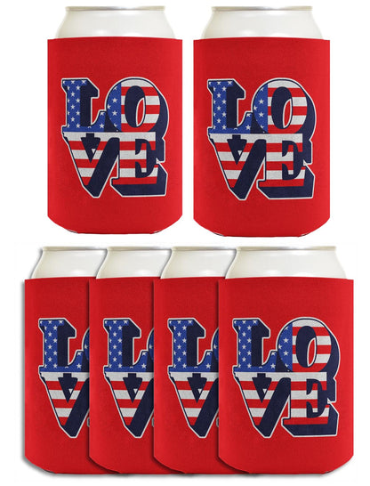 Love America Red Standard or Slim Can Thermocooler Drink Sleeve
