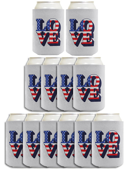 Love America Light Blue Standard or Slim Can Thermocooler Drink Sleeve