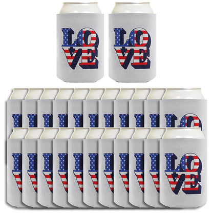 Love America Light Blue Standard or Slim Can Thermocooler Drink Sleeve
