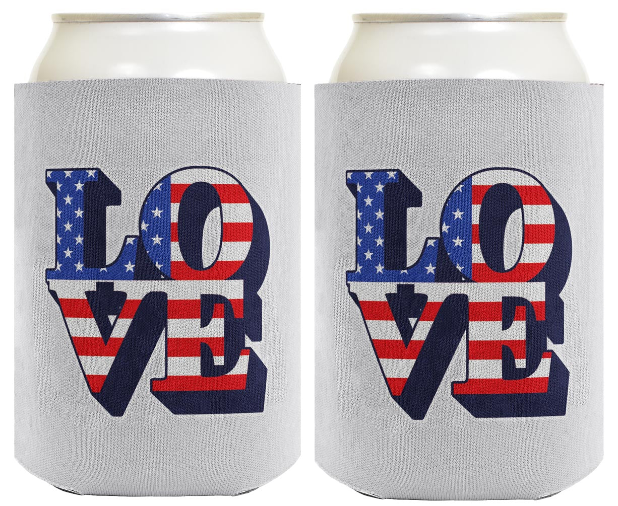 Love America Light Blue Standard or Slim Can Thermocooler Drink Sleeve