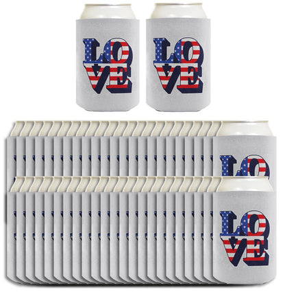 Love America Light Blue Standard or Slim Can Thermocooler Drink Sleeve