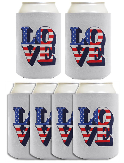 Love America Light Blue Standard or Slim Can Thermocooler Drink Sleeve