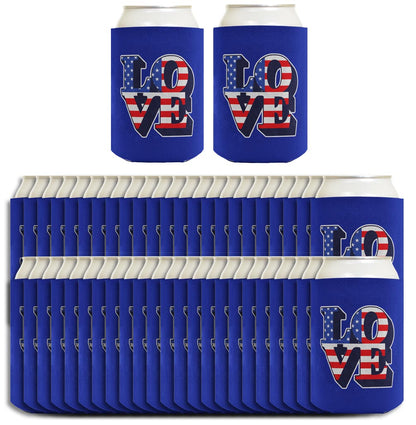 Love America Royal Blue Standard or Slim Can Thermocooler Drink Sleeve