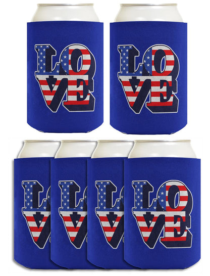 Love America Royal Blue Standard or Slim Can Thermocooler Drink Sleeve