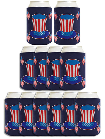 Uncle Sam Hat Navy Standard or Slim Can Thermocooler Drink Sleeve