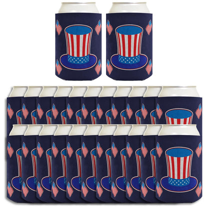 Uncle Sam Hat Navy Standard or Slim Can Thermocooler Drink Sleeve