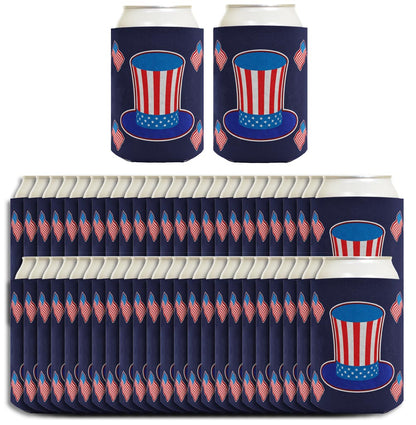Uncle Sam Hat Navy Standard or Slim Can Thermocooler Drink Sleeve