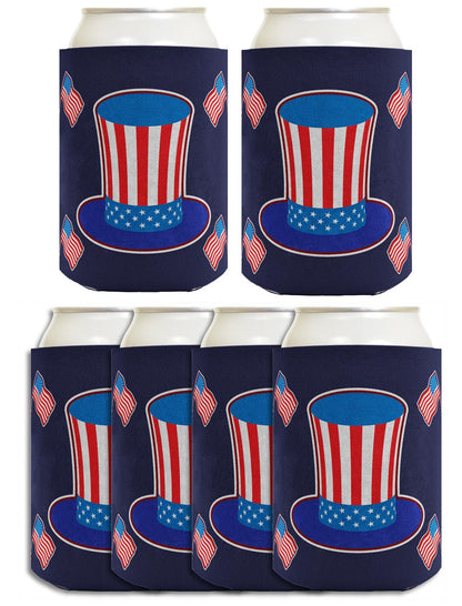 Uncle Sam Hat Navy Standard or Slim Can Thermocooler Drink Sleeve