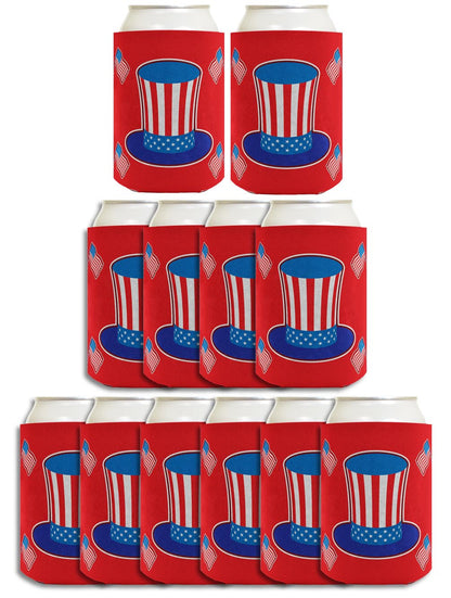 Uncle Sam Hat Red Standard or Slim Can Thermocooler Drink Sleeve