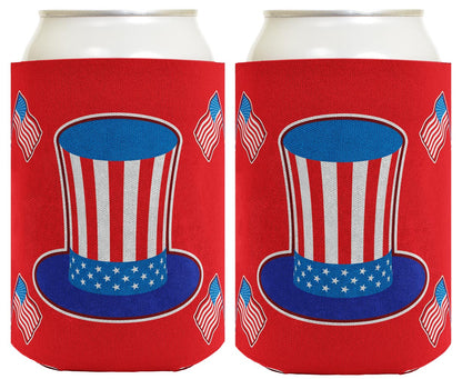 Uncle Sam Hat Red Standard or Slim Can Thermocooler Drink Sleeve