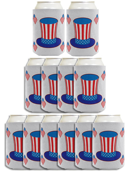 Uncle Sam Hat Light Blue Standard or Slim Can Thermocooler Drink Sleeve