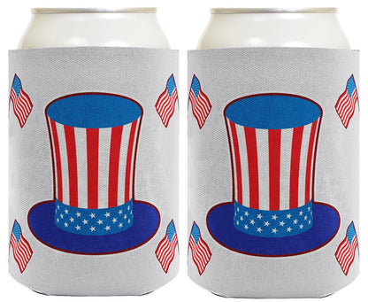 Uncle Sam Hat Light Blue Standard or Slim Can Thermocooler Drink Sleeve