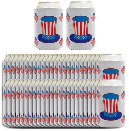 Uncle Sam Hat Light Blue Standard or Slim Can Thermocooler Drink Sleeve