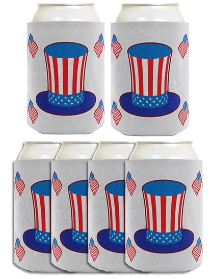 Uncle Sam Hat Light Blue Standard or Slim Can Thermocooler Drink Sleeve