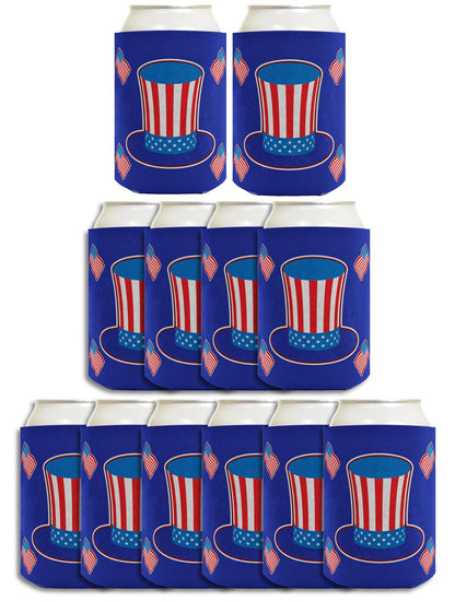 Uncle Sam Hat Royal Blue Standard or Slim Can Thermocooler Drink Sleeve