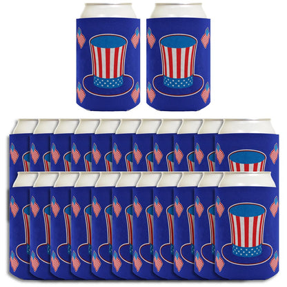 Uncle Sam Hat Royal Blue Standard or Slim Can Thermocooler Drink Sleeve