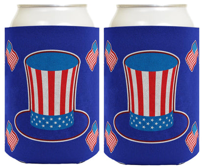 Uncle Sam Hat Royal Blue Standard or Slim Can Thermocooler Drink Sleeve