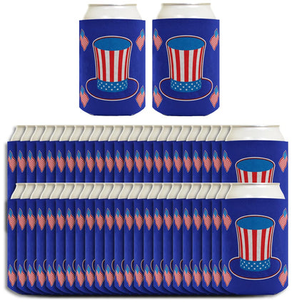 Uncle Sam Hat Royal Blue Standard or Slim Can Thermocooler Drink Sleeve