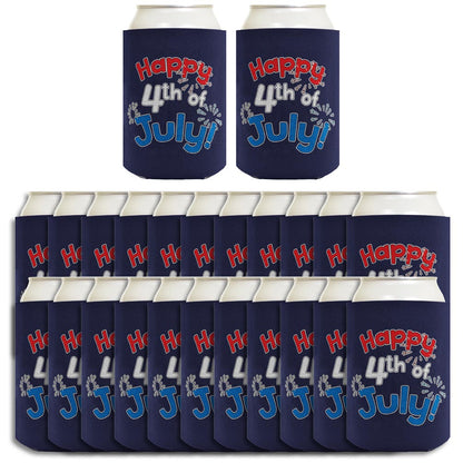 Happy 4th of July Navy Standard or Slim Can Thermocooler Drink Sleeve