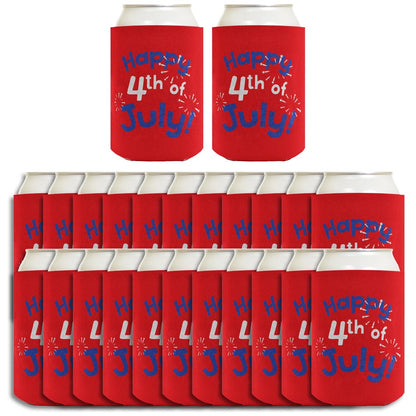 Happy 4th of July Red Standard or Slim Can Thermocooler Drink Sleeve