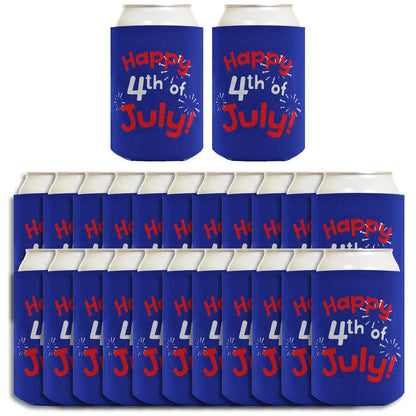 Happy 4th of July Royal Blue Standard or Slim Can Thermocooler Drink Sleeve