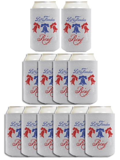 Let Freedom Ring Light Blue Standard or Slim Can Thermocooler Drink Sleeve