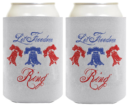 Let Freedom Ring Light Blue Standard or Slim Can Thermocooler Drink Sleeve