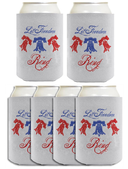 Let Freedom Ring Light Blue Standard or Slim Can Thermocooler Drink Sleeve