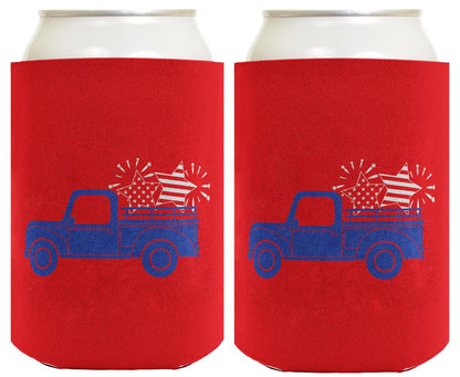 Stars and Stripes Truck Red Standard or Slim Can Thermocooler Drink Sleeve