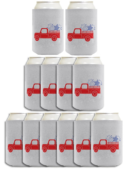 Stars and Stripes Truck Light Blue Standard or Slim Can Thermocooler Drink Sleeve