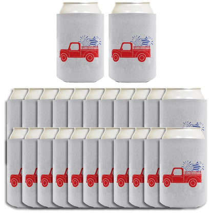 Stars and Stripes Truck Light Blue Standard or Slim Can Thermocooler Drink Sleeve