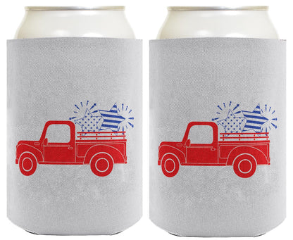 Stars and Stripes Truck Light Blue Standard or Slim Can Thermocooler Drink Sleeve