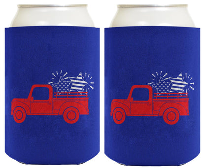 Stars and Stripes Truck Royal Blue Standard or Slim Can Thermocooler Drink Sleeve