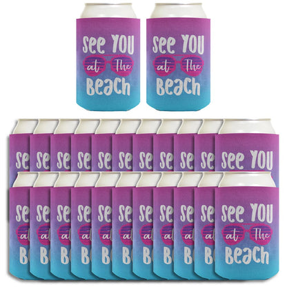Summer Vibes See You At The Beach Standard or Slim Can Thermocooler Drink Sleeve