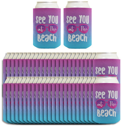 Summer Vibes See You At The Beach Standard or Slim Can Thermocooler Drink Sleeve