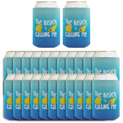 Summer Vibes The Beach Is Calling Me Standard or Slim Can Thermocooler Drink Sleeve