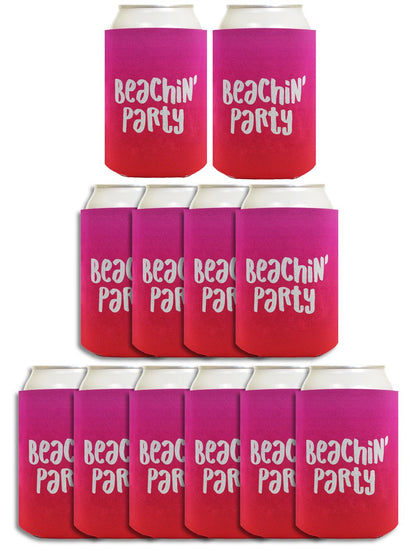 Summer Vibes Beachin Party Standard or Slim Can Thermocooler Drink Sleeve